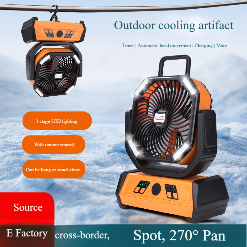 Ventilatore da campeggio ricaricabile Madefan X30 da 10000 mAh con luce LED e telecomando