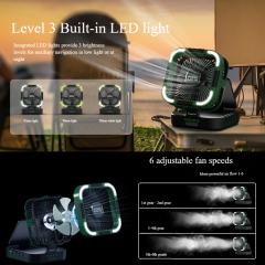 Madefan SM-F905 10000mAh Solar-Campingventilator mit LCD-Display und LED-Beleuchtung