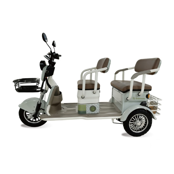 Greennovo ETR-B004, patinete eléctrico de tres ruedas sostenible para pasajeros, triciclo eléctrico.