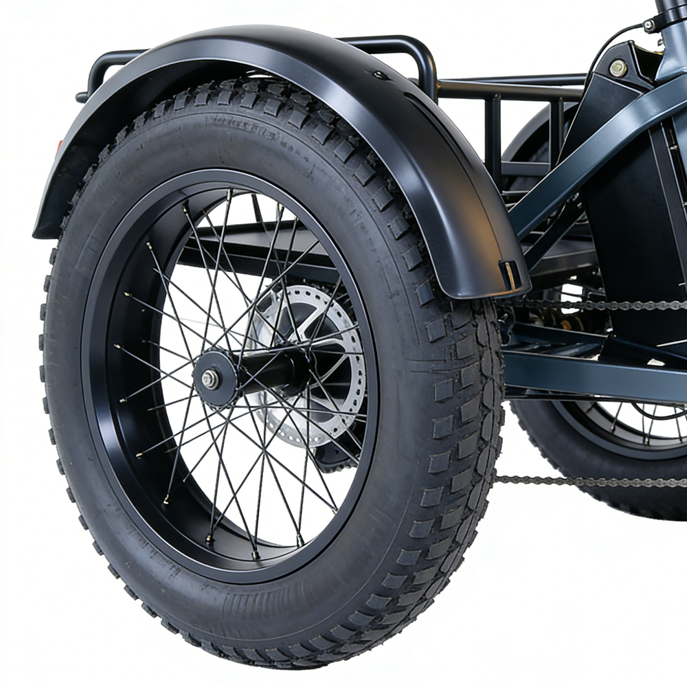 Triciclo eléctrico Greennovo ETR-B001 para adultos con respaldo y múltiples cestas de almacenamiento. Triciclo eléctrico de carga para desplazamientos diarios.