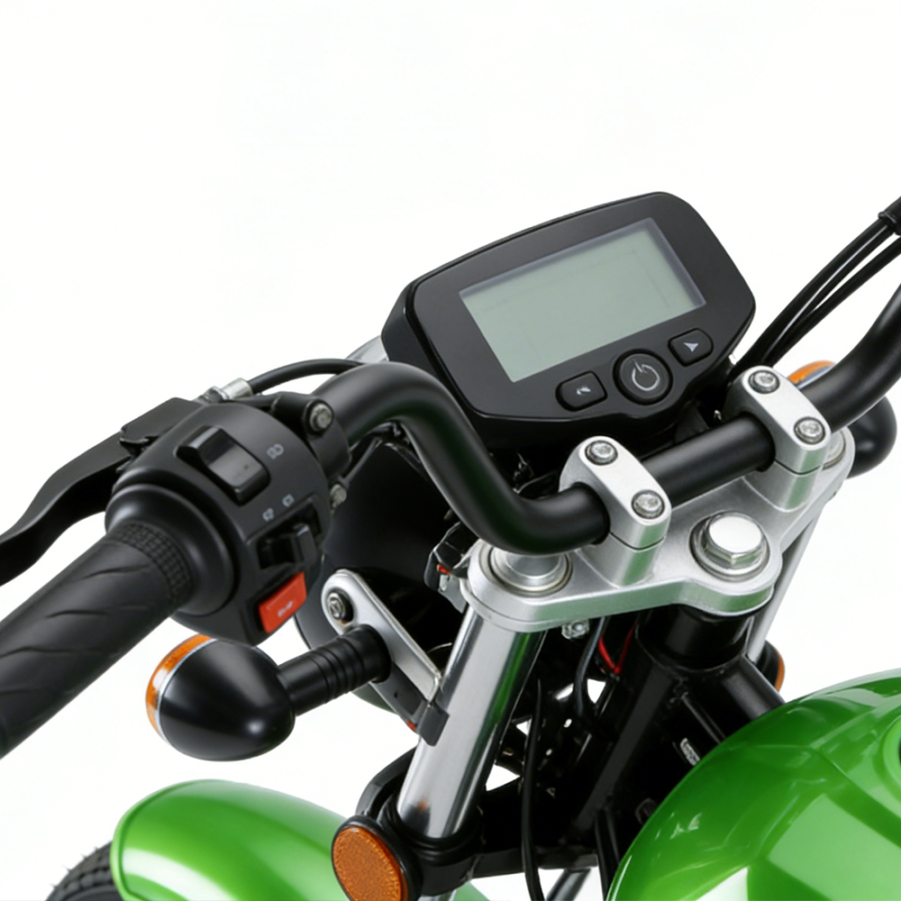 Motocicleta eléctrica de dos ruedas Greennovo EMC-H003, alta velocidad de 90 km/h, diseñada para uso en ciudad y tierra.
