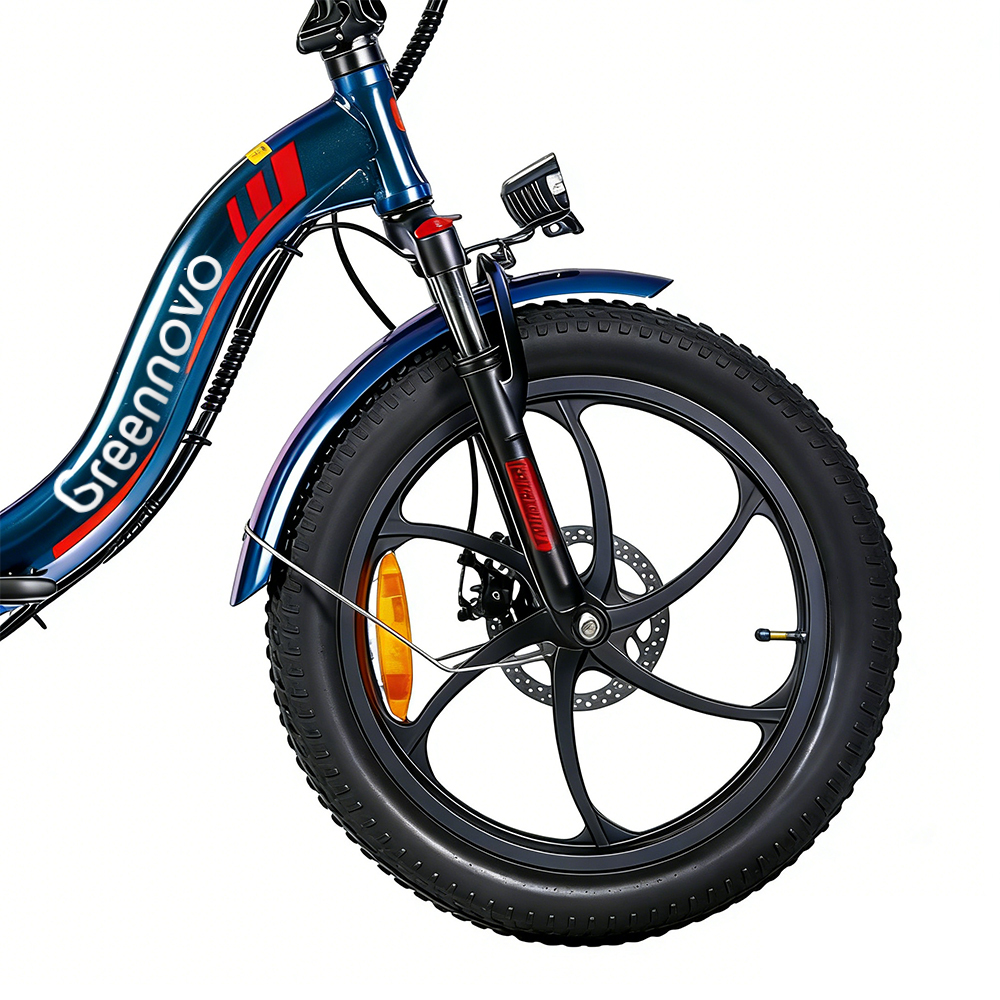 Bicicleta eléctrica Greennovo EFD-B003 con cuadro plegable de aleación de aluminio y gran autonomía (50 km). Certificado UL.