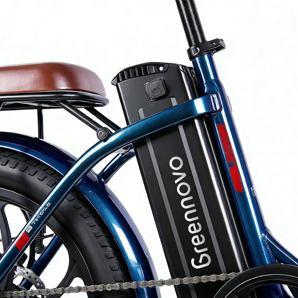 Bicicleta eléctrica Greennovo EFD-B003 con cuadro plegable de aleación de aluminio y gran autonomía (50 km). Certificado UL.