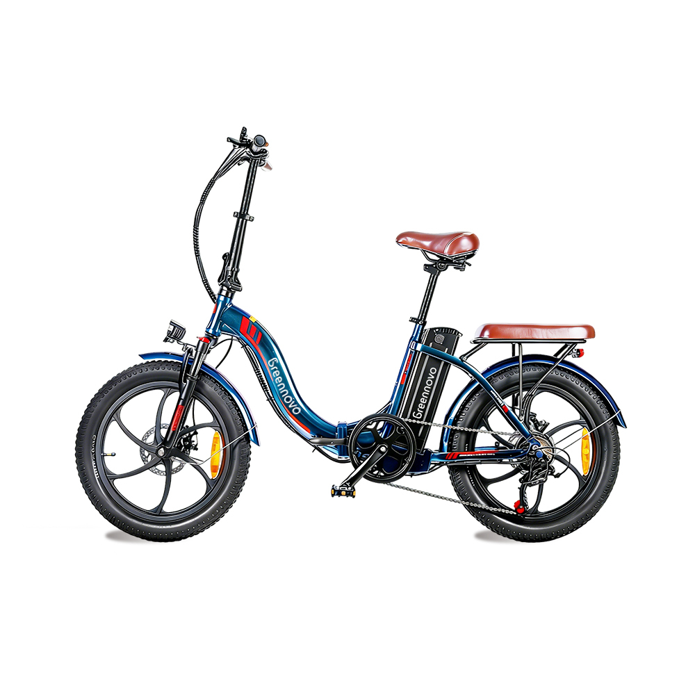 Bicicleta eléctrica Greennovo EFD-B003 con cuadro plegable de aleación de aluminio y gran autonomía (50 km). Certificado UL.
