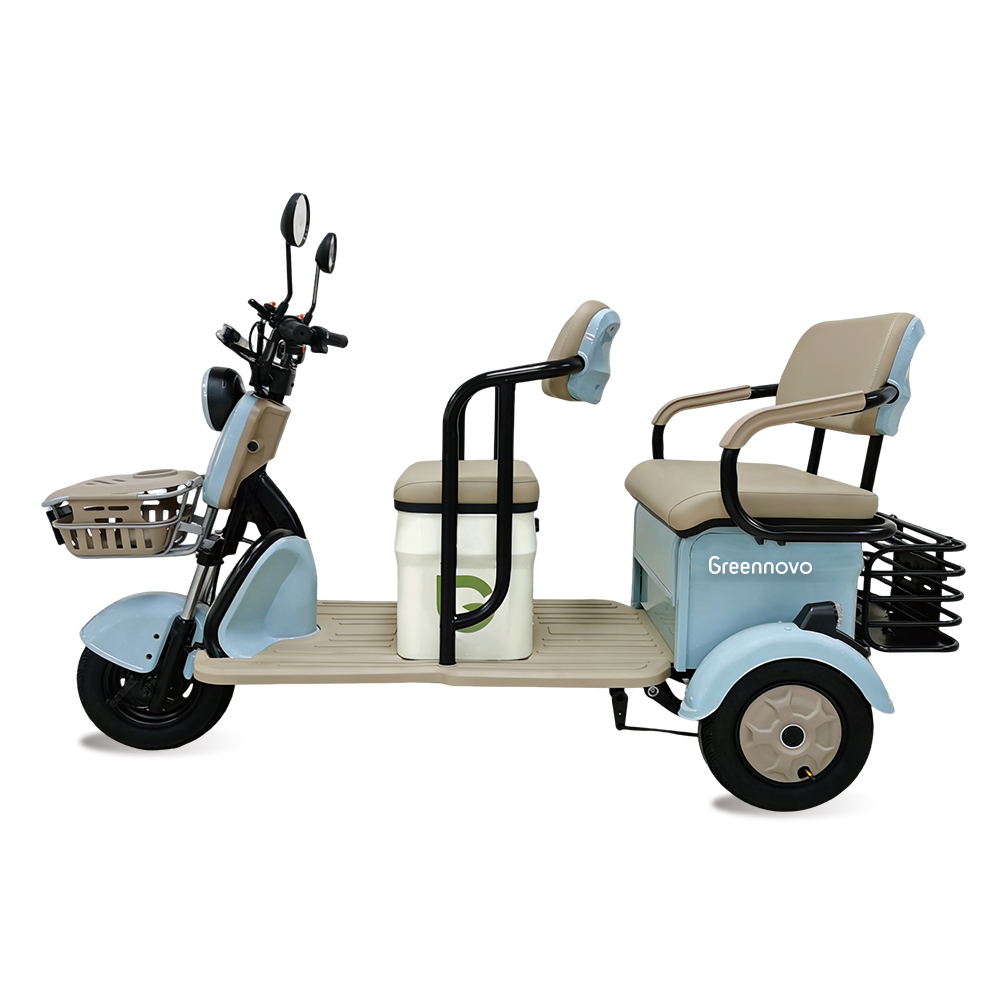 Tricycle électrique Greennovo ETR-B009 pour adultes, véhicule électrique à 3 roues, tricycle pour 2 personnes