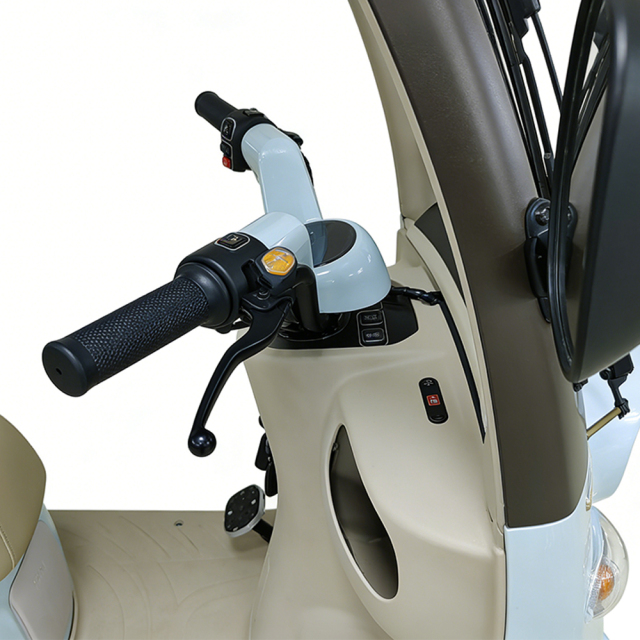 Электрический трехколесный электрорикша Greennovo ETR-B011, электроскутер с удобными сиденьями на 3 человека.