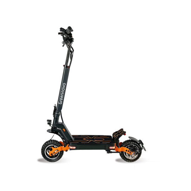Trottinette électrique Greennovo ESC-T001 : nouveau design avec freins avant et arrière, vitesse élevée de 40 km/h, pneus tout-terrain de 10 pouces.