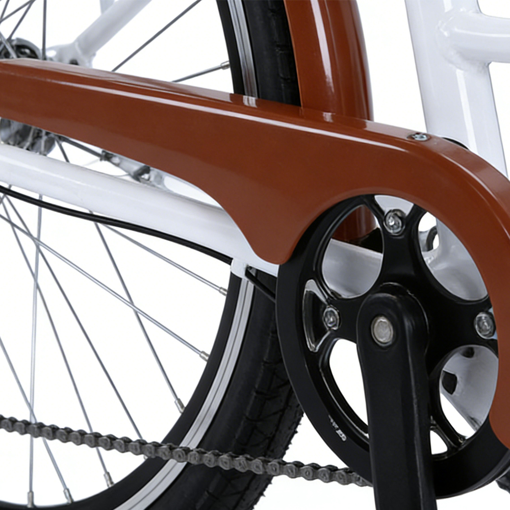 Bicicleta eléctrica urbana Greennovo ECT-F003: libertad de elección para desplazamientos urbanos. Aluminio de alto rendimiento, freno V-Brake, geometría de bicicleta eléctrica.