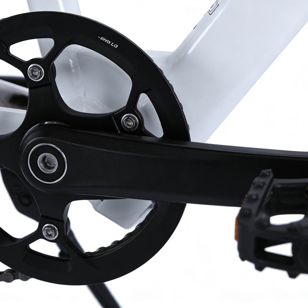 Bicicleta eléctrica urbana Greennovo ECT-F003: libertad de elección para desplazamientos urbanos. Aluminio de alto rendimiento, freno V-Brake, geometría de bicicleta eléctrica.