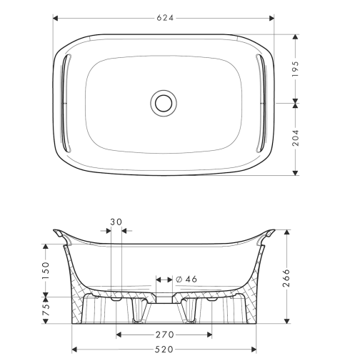 AXOR URQUIOLA Wash basin 624*399台盆