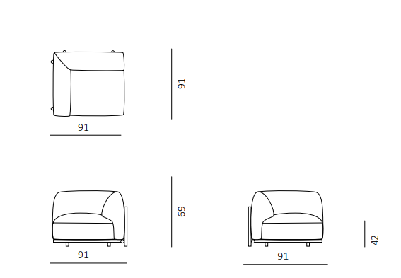 Modulo angolare Davos组合沙发模块