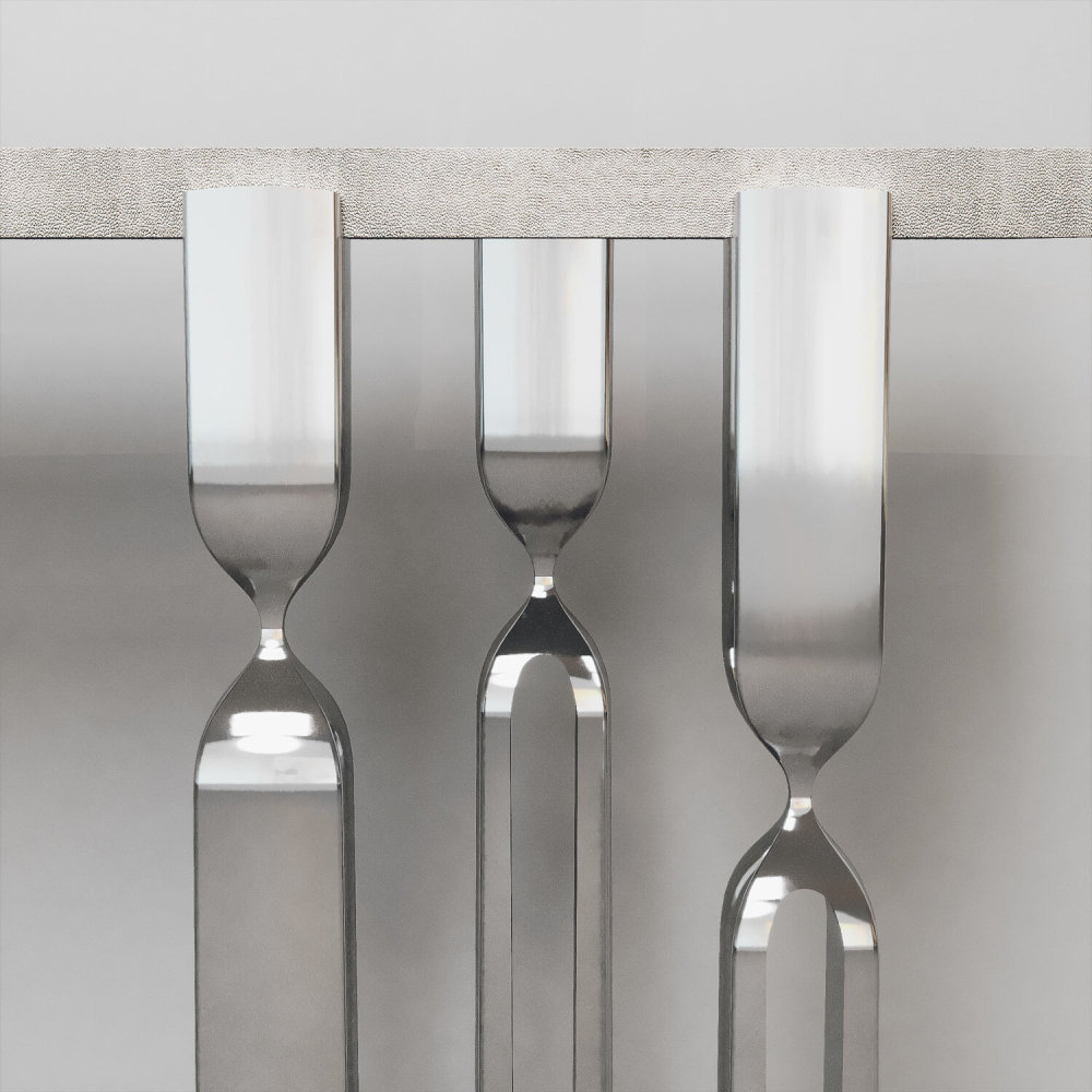 Rhapsody Console with Polished Steel Legs控制台