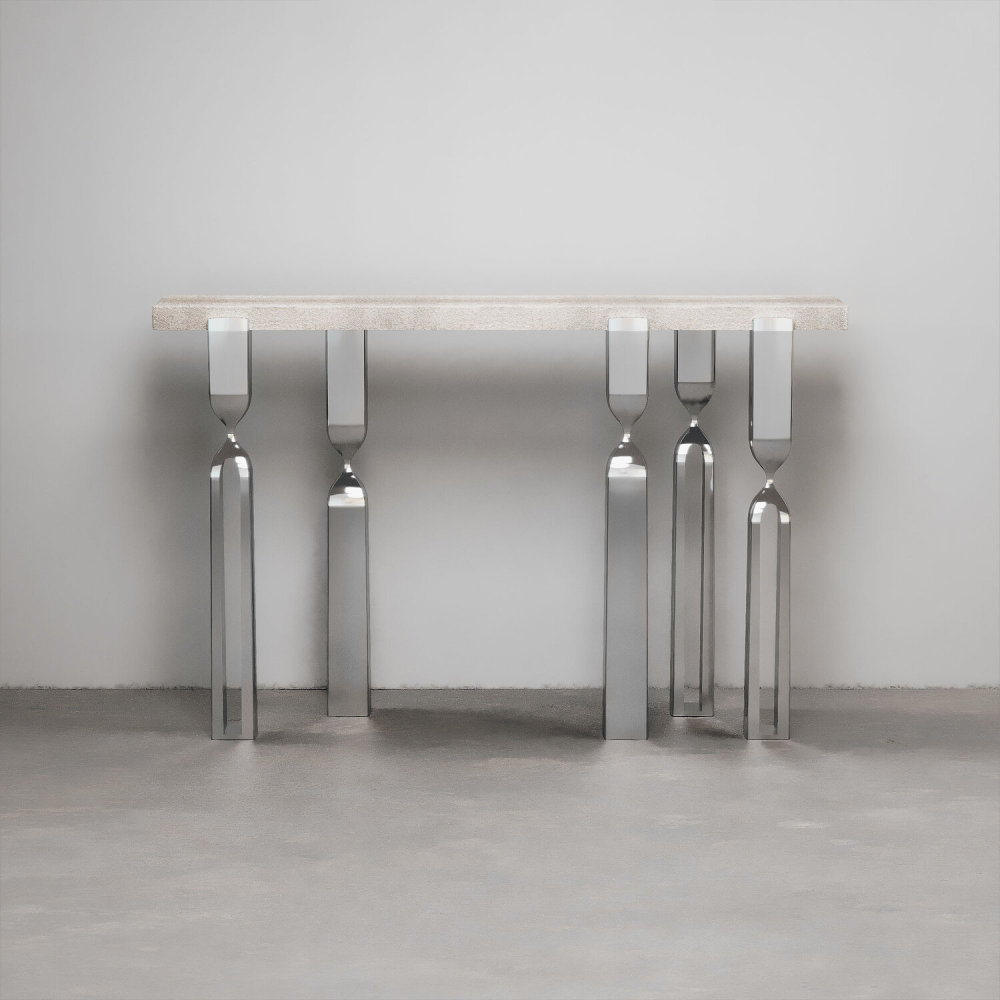 Rhapsody Console with Polished Steel Legs控制台