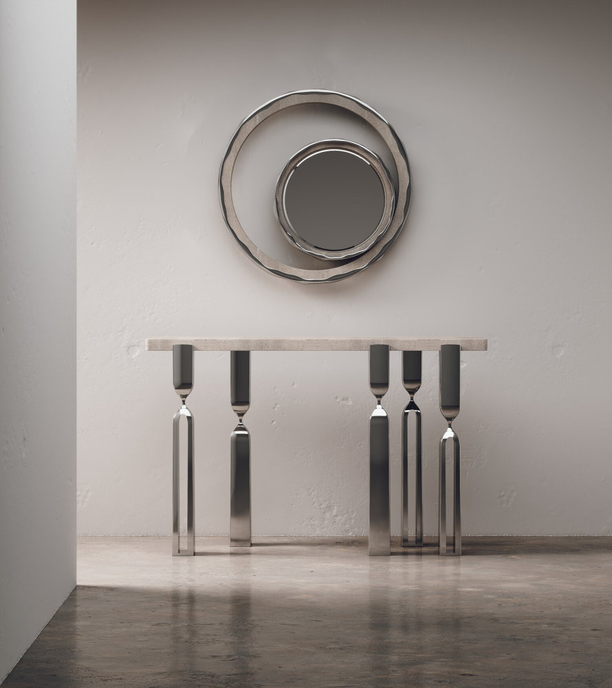 Rhapsody Console with Polished Steel Legs控制台