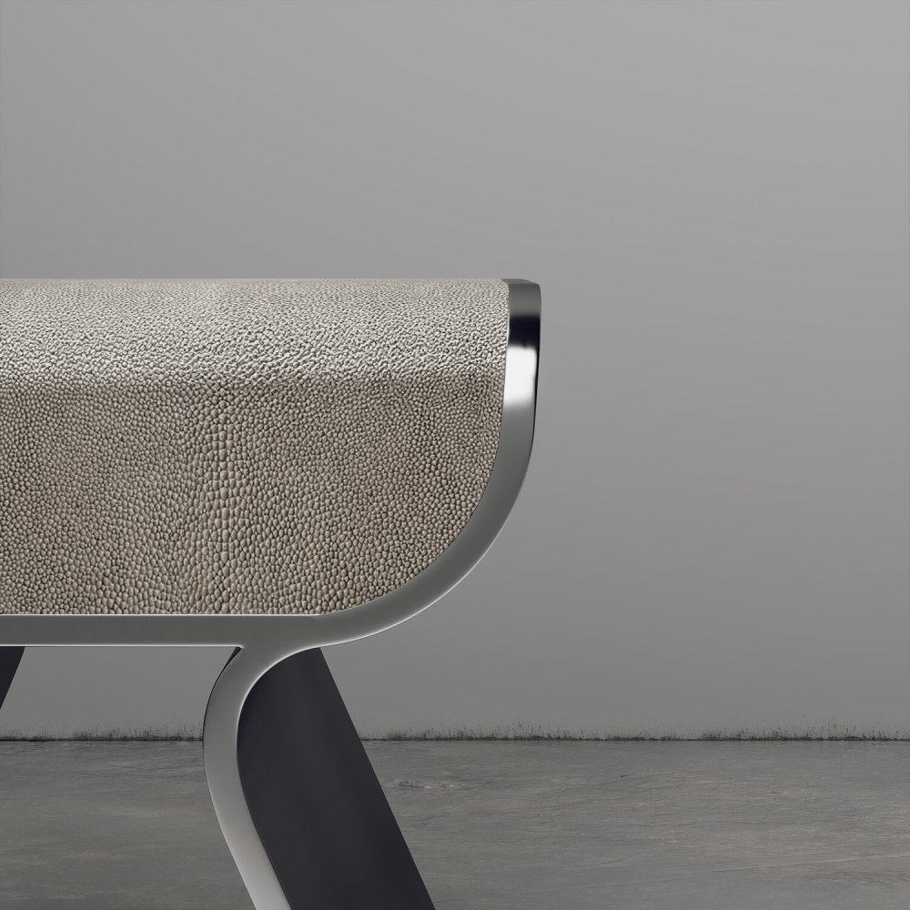 Dandy Stool in Shagreen wPolished凳子