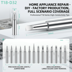 Durable Copper Core T18 Soldering Iron Tips for FX888D Soldering Station
