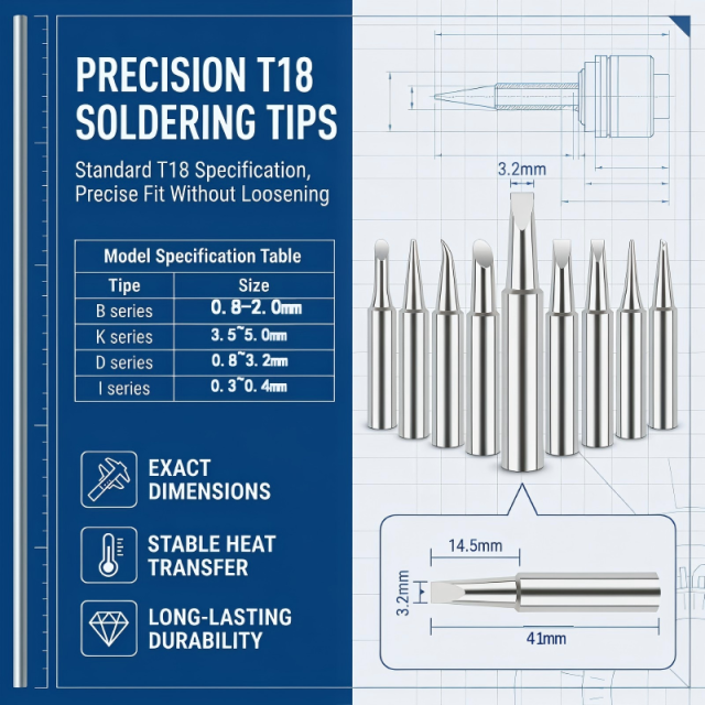 Durable Copper Core T18 Soldering Iron Tips for FX888D Soldering Station