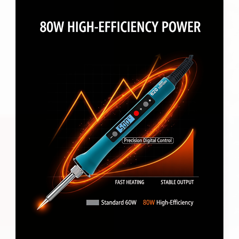 60W/80W Digital LED Display Electric Soldering Iron with Automatic Sleep Temperature Control for Soldering