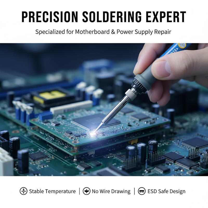 60W Electric Adjustable Temperature Soldering Iron Durable Electric Soldering Gun for Welding Rework & Repair Tool