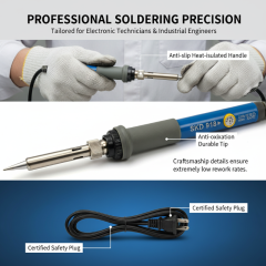 60W Electric Adjustable Temperature Soldering Iron Durable Electric Soldering Gun for Welding Rework & Repair Tool