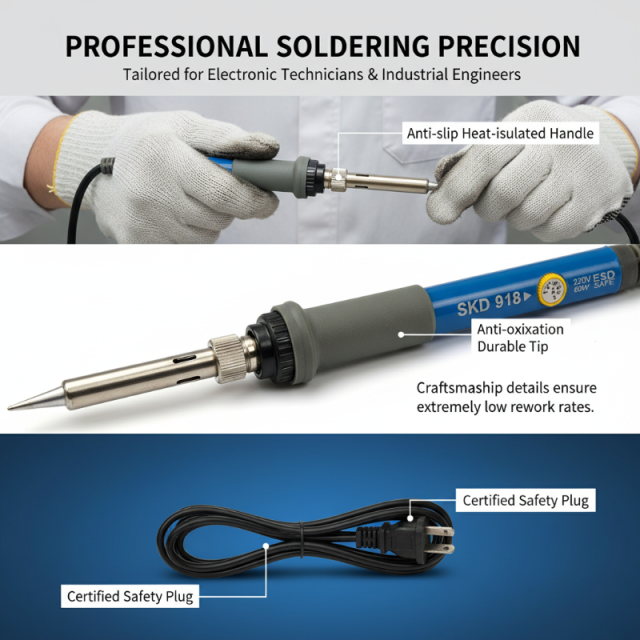 60W Electric Adjustable Temperature Soldering Iron Durable Electric Soldering Gun for Welding Rework & Repair Tool