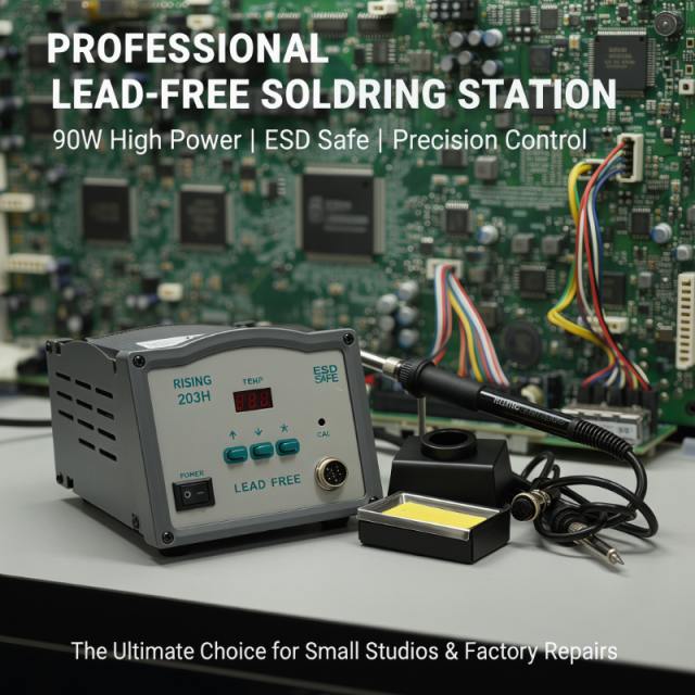 High Frequency 203H LCD Digital Soldering Station | Real-Time Temperature Display, Knob/Button Dual Modes for Easy Operation
