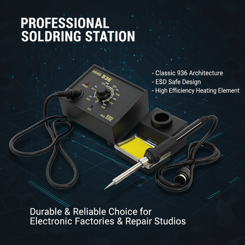 Universal Soldering Station Compatible with Hakko 900M Style Tips, Ideal for Multiple Soldering Tasks