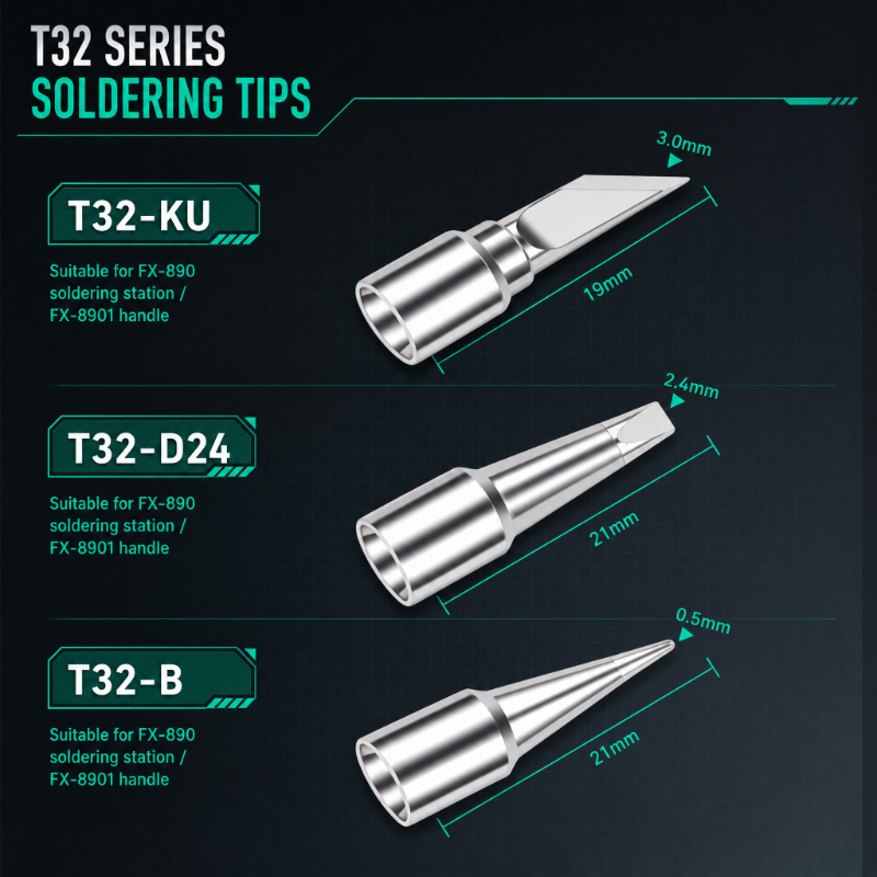Corrosion-resistant T32 soldering tips for Hakko soldering station