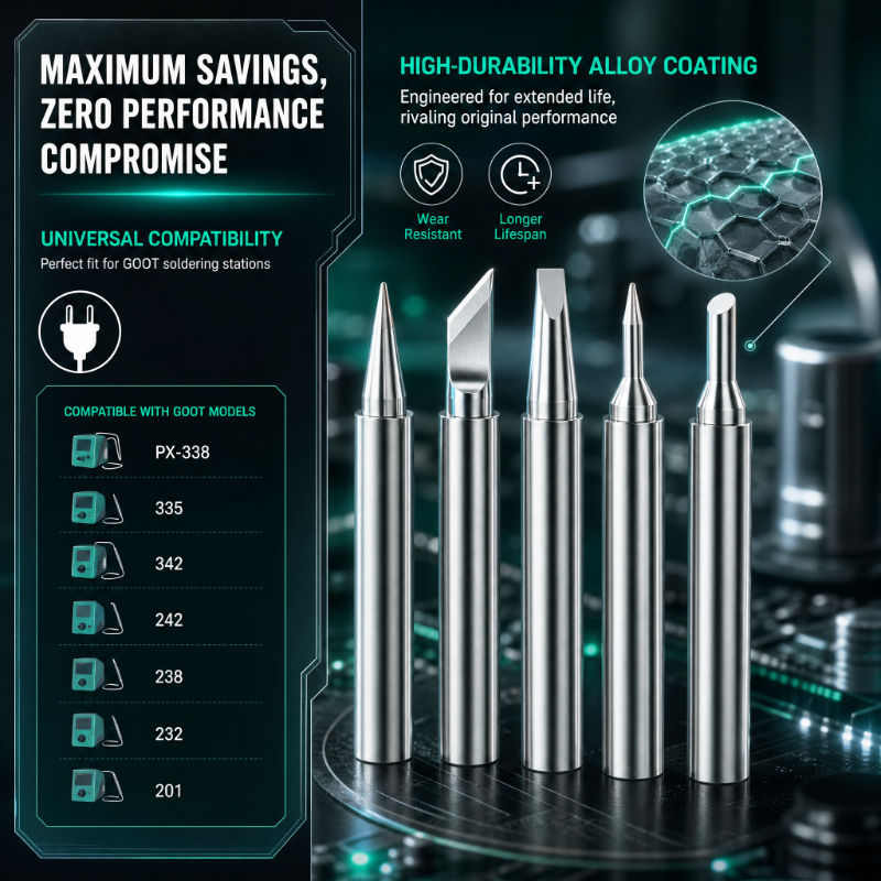 Durable Copper Core PX Series Soldering Iron Tips for GOOT Soldering Station