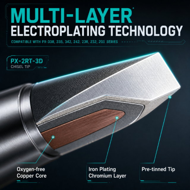 Durable Copper Core PX Series Soldering Iron Tips for GOOT Soldering Station