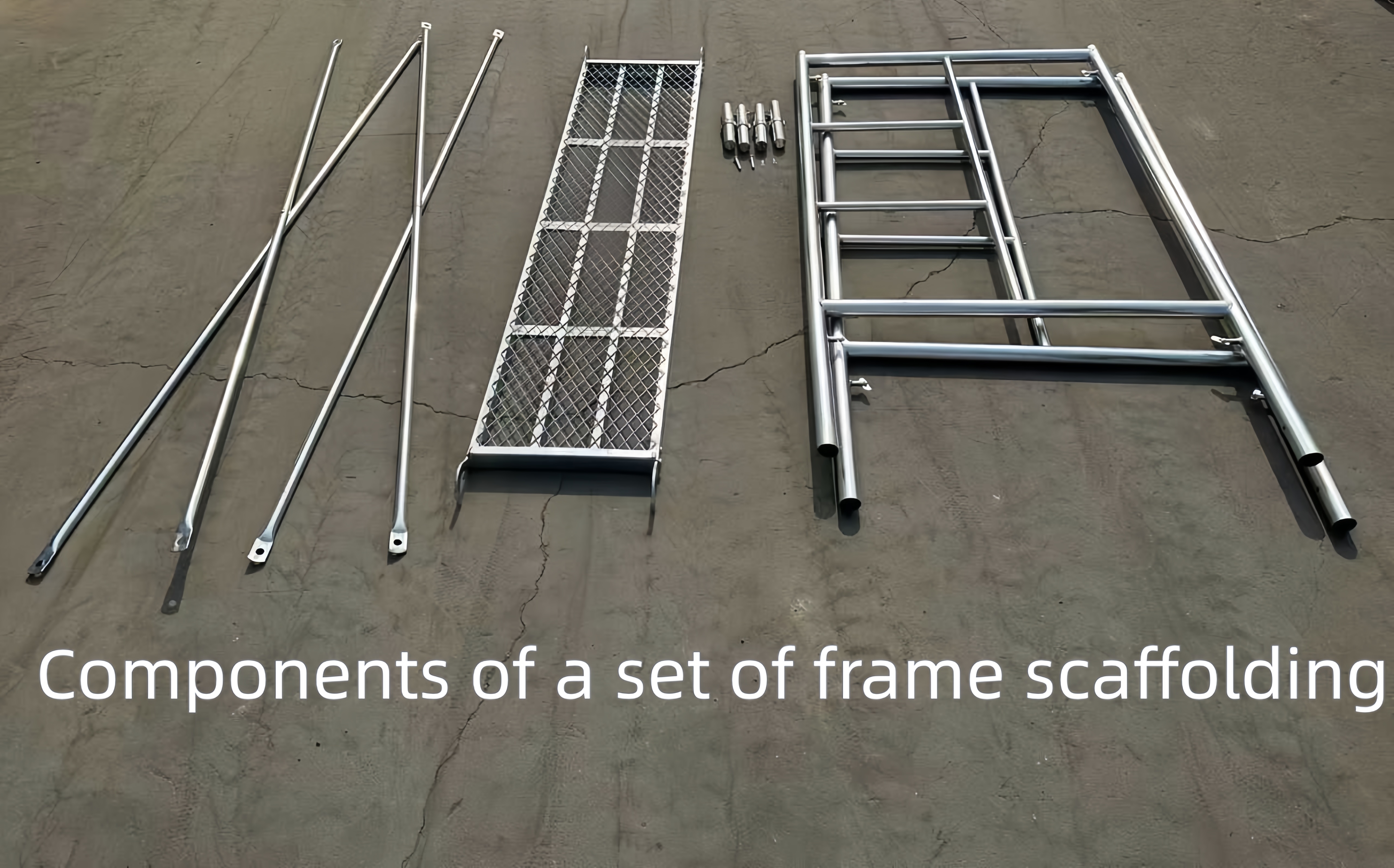 H-frame scaffolding for high-rise building construction
