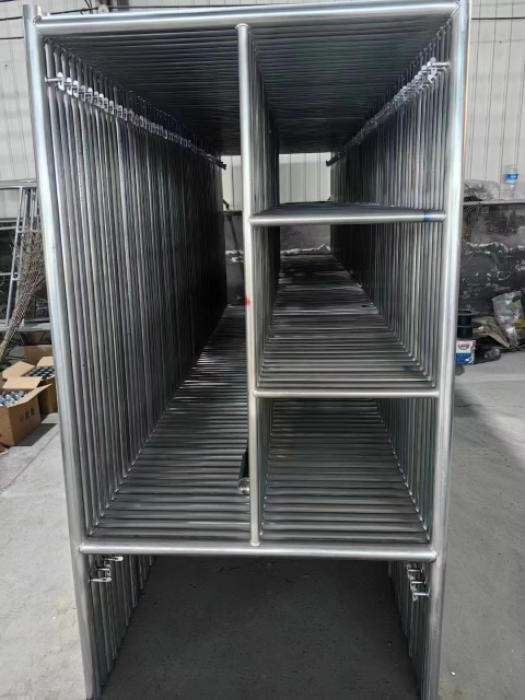 H-frame scaffolding for high-rise building construction