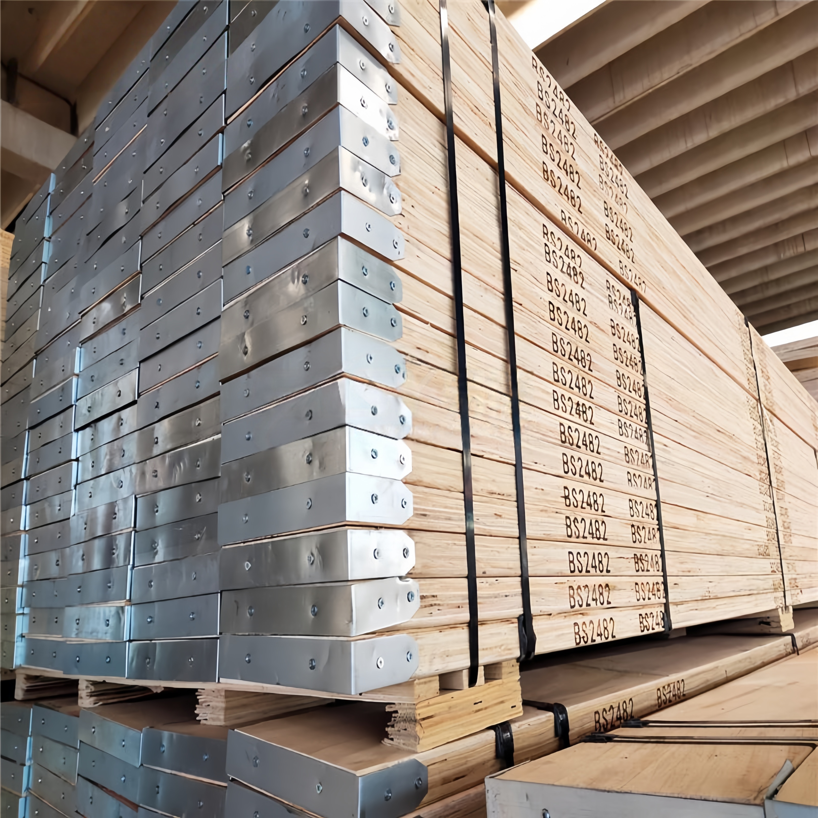 OSHA Compliant Easy Scaffold Boards with LVL Beam Board Timber End Bands Wooden Planks for Building Scaffolding