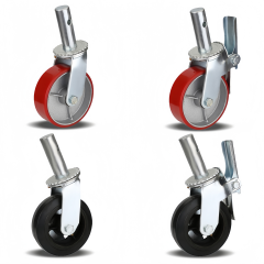 Factory Wholesale Heavy Duty Rubber/PU Scaffold Caster Wheel for Material Handling Equipment Parts