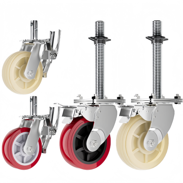 Factory Wholesale Heavy Duty Rubber/PU Scaffold Caster Wheel for Material Handling Equipment Parts