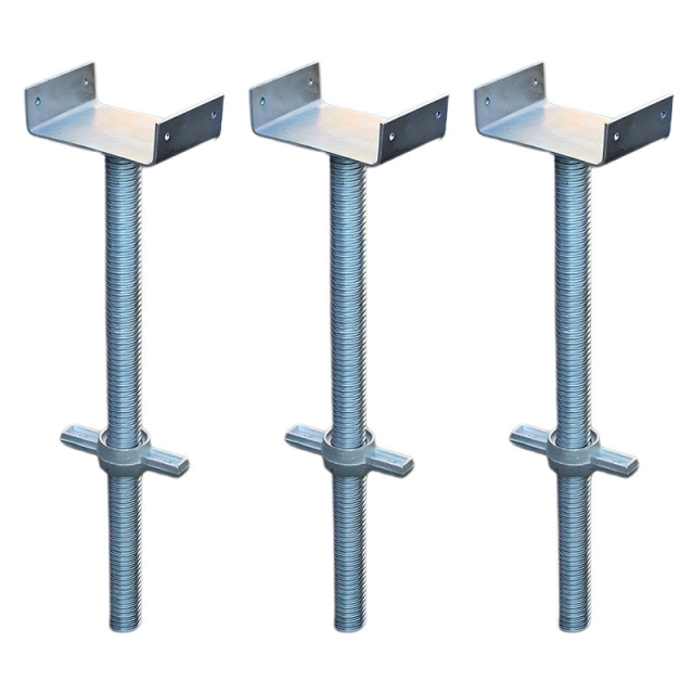 Steel Adjustable U-Head Jackscrew Universal Jack with Base Plate for Scaffolding Fixed Type Scaffolding Prop