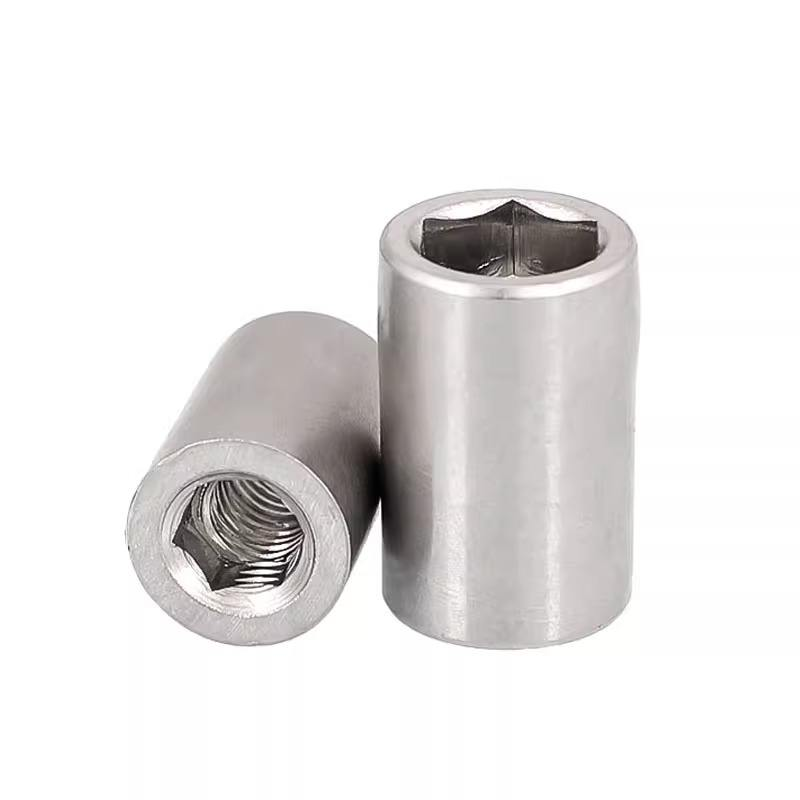 304 Stainless Steel Cylinder Tie Rod Nut Right Hand Fully Threaded Fastening Nut M5 M6 M10 M12 M14 M16