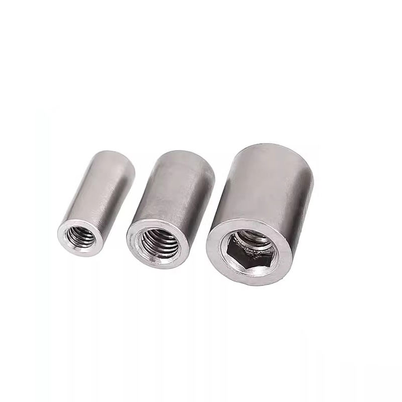 304 Stainless Steel Cylinder Tie Rod Nut Right Hand Fully Threaded Fastening Nut M5 M6 M10 M12 M14 M16