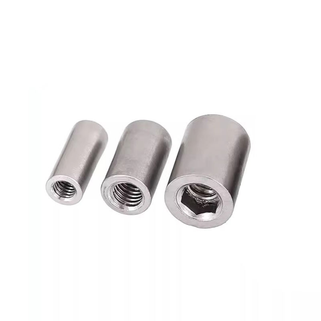 304 Stainless Steel Cylinder Tie Rod Nut Right Hand Fully Threaded Fastening Nut M5 M6 M10 M12 M14 M16