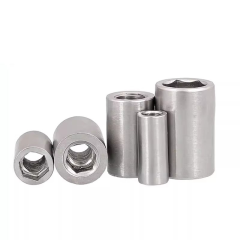 304 Stainless Steel Cylinder Tie Rod Nut Right Hand Fully Threaded Fastening Nut M5 M6 M10 M12 M14 M16