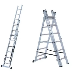 3 Supports Aluminum Ramp 3 Beams Lightweight Aluminium Ladders for Loading 8 Tons for Excavators Machines Harvesters Tool