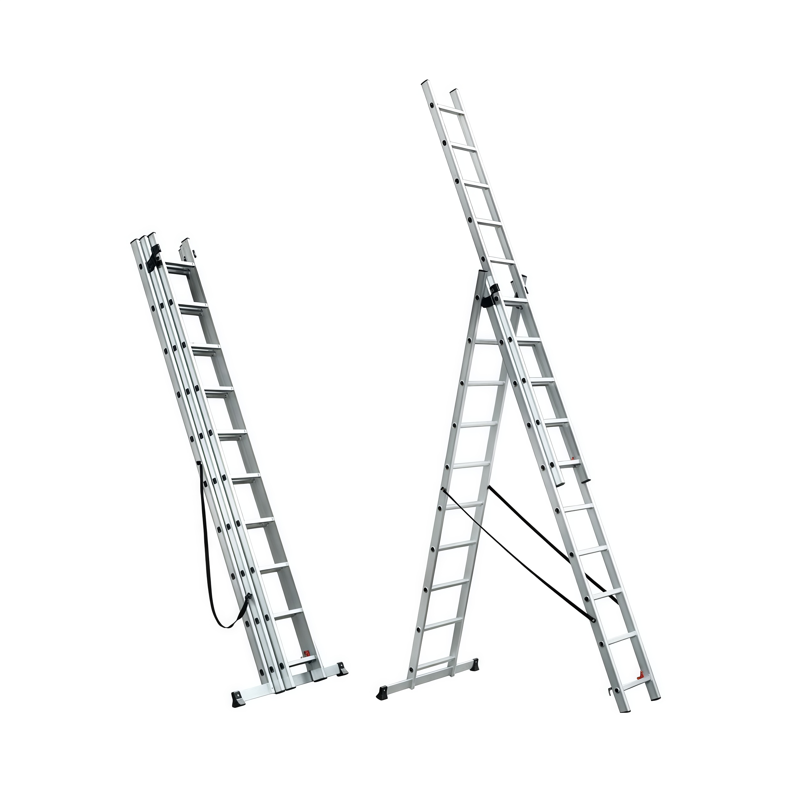 3 Supports Aluminum Ramp 3 Beams Lightweight Aluminium Ladders for Loading 8 Tons for Excavators Machines Harvesters Tool