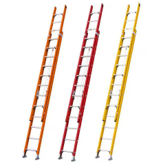 Electric Fiberglass Extension Telescopic Step Insulated Ladder 16Steps 44 Steps Steps Adjustable FRP Ladder for Electrical Work