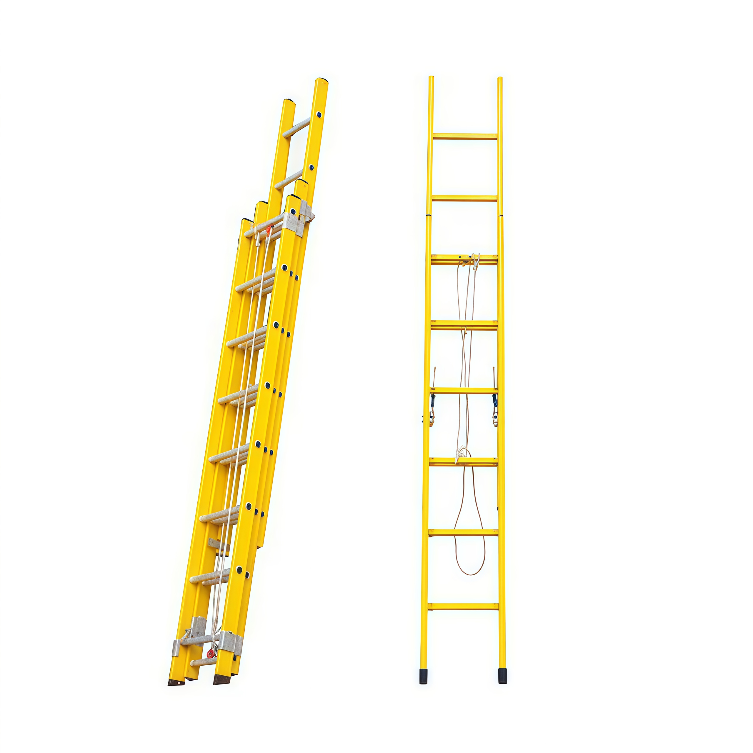 Electric Fiberglass Extension Telescopic Step Insulated Ladder 16Steps 44 Steps Steps Adjustable FRP Ladder for Electrical Work