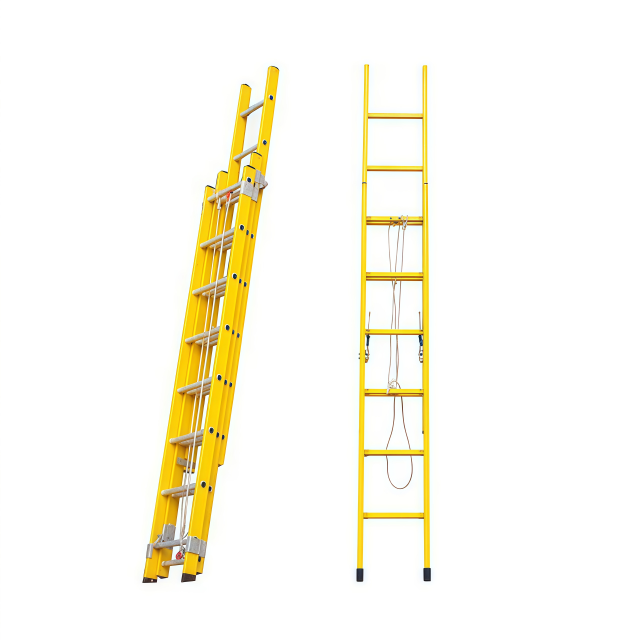 Electric Fiberglass Extension Telescopic Step Insulated Ladder 16Steps 44 Steps Steps Adjustable FRP Ladder for Electrical Work