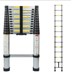 Modern Design Aluminum Alloy Telescopic Ladder Portable Household Folding Straight Single-Sided with EN131 Certification