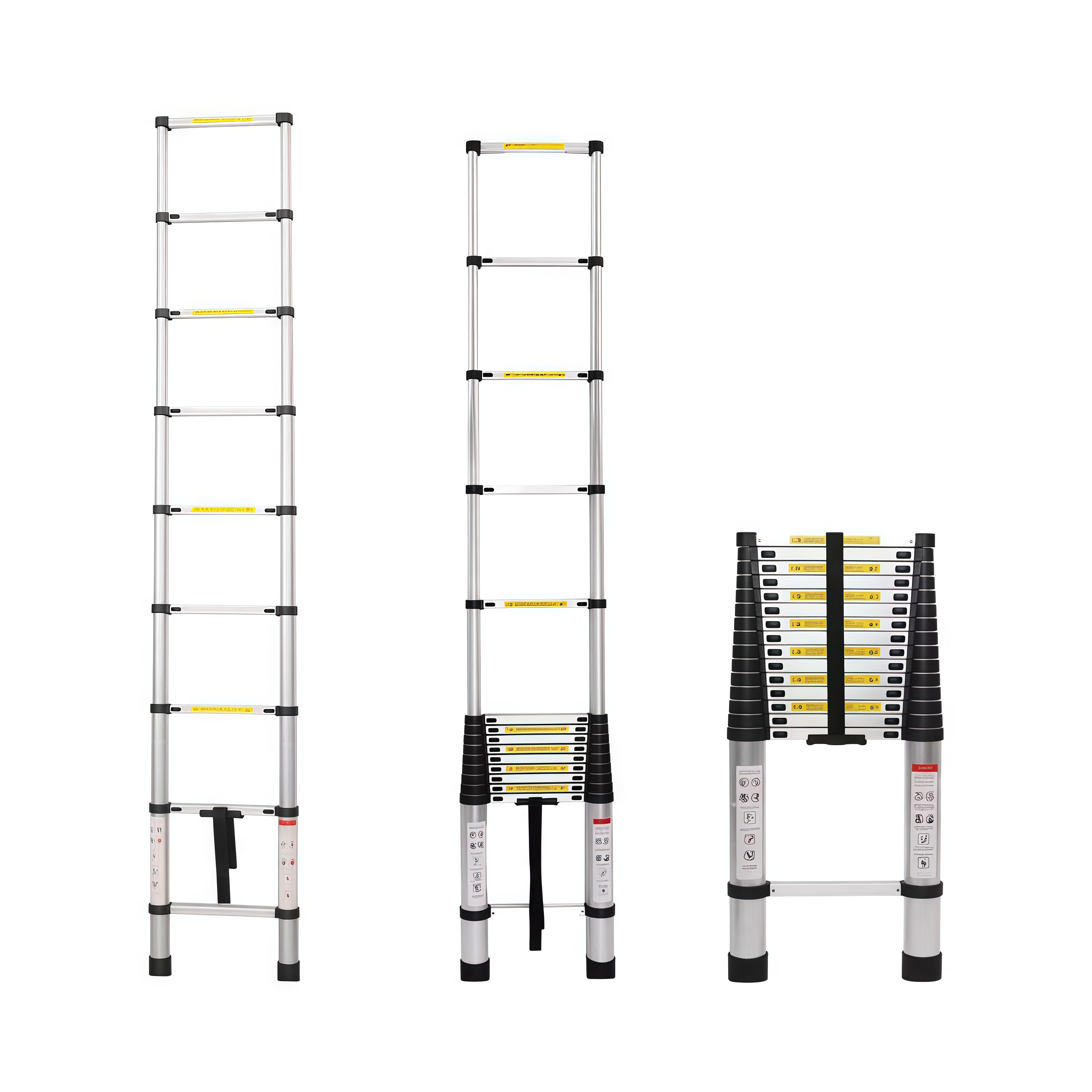 Modern Design Aluminum Alloy Telescopic Ladder Portable Household Folding Straight Single-Sided with EN131 Certification