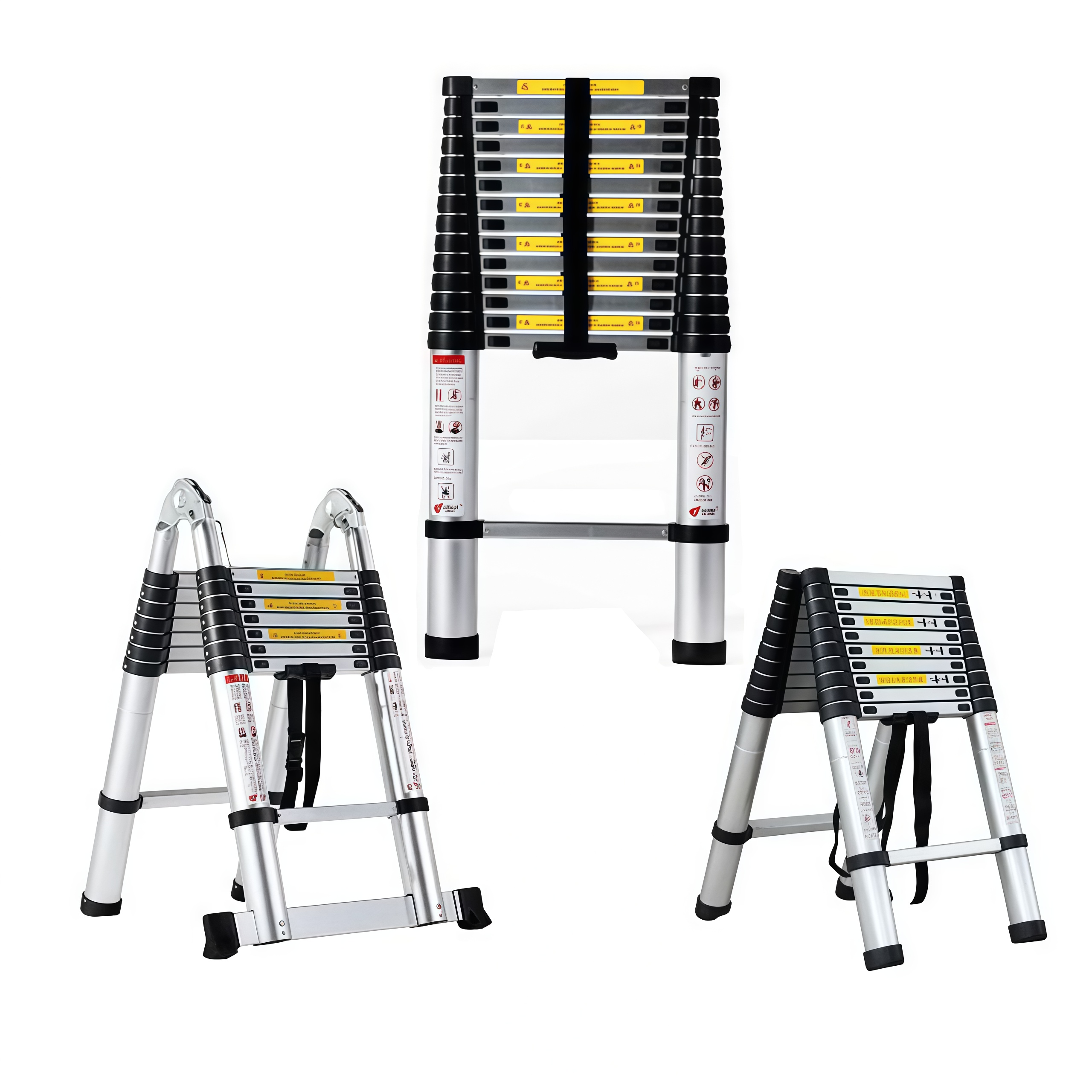 Modern Design Aluminum Alloy Telescopic Ladder Portable Household Folding Straight Single-Sided with EN131 Certification