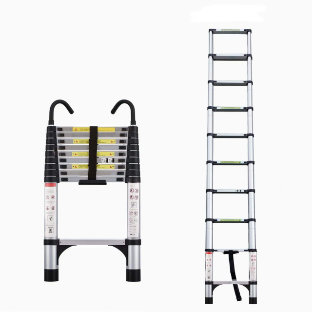 Modern Design Aluminum Alloy Telescopic Ladder Portable Household Folding Straight Single-Sided with EN131 Certification