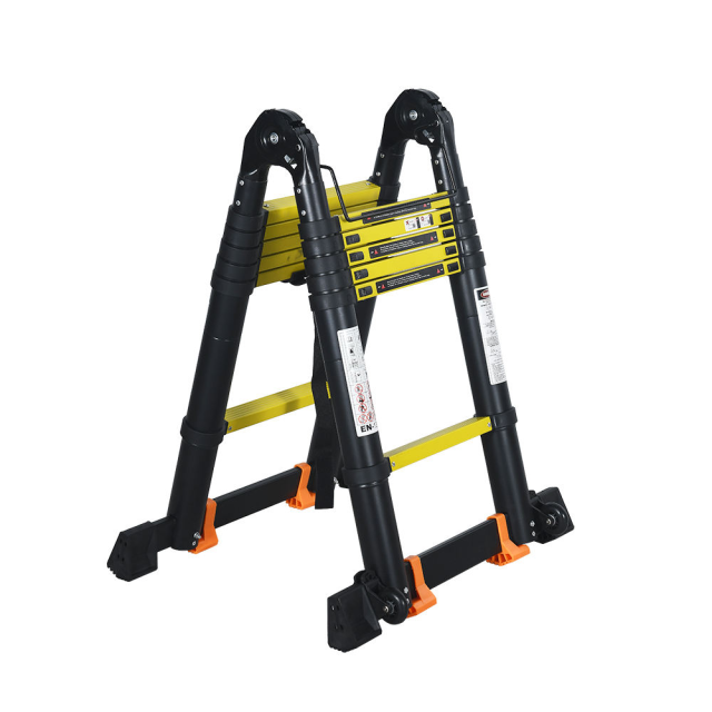 Modern Design Aluminum Alloy Telescopic Ladder Portable Household Folding Straight Single-Sided with EN131 Certification